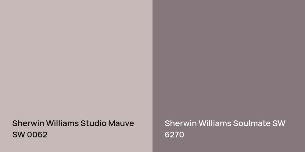 Sherwin Williams Studio Mauve vs. Sherwin Williams Soulmate