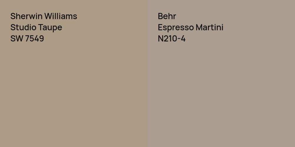 Sherwin Williams Studio Taupe vs. Behr Espresso Martini