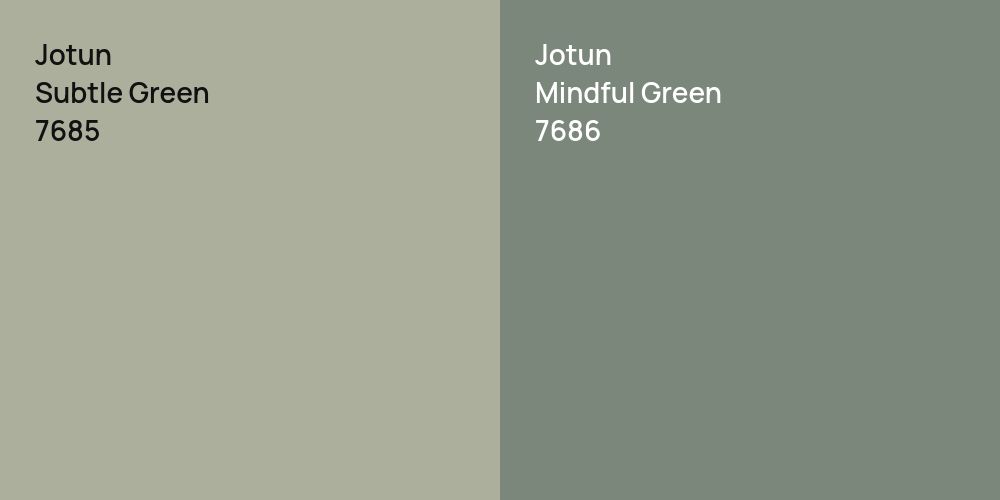 Jotun Subtle Green vs. Jotun Mindful Green