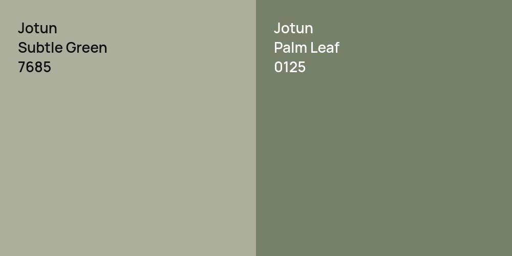 Jotun Subtle Green vs. Jotun Palm Leaf