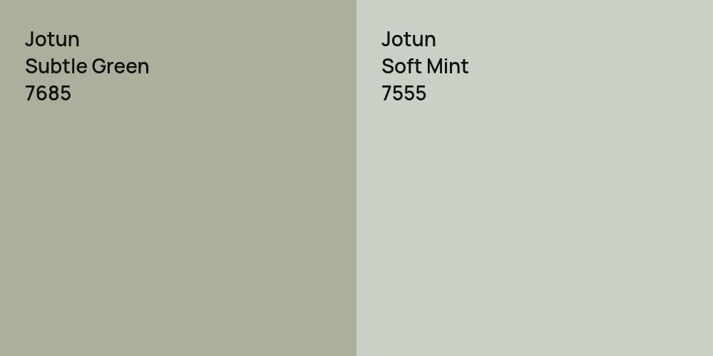 Jotun Subtle Green vs. Jotun Soft Mint