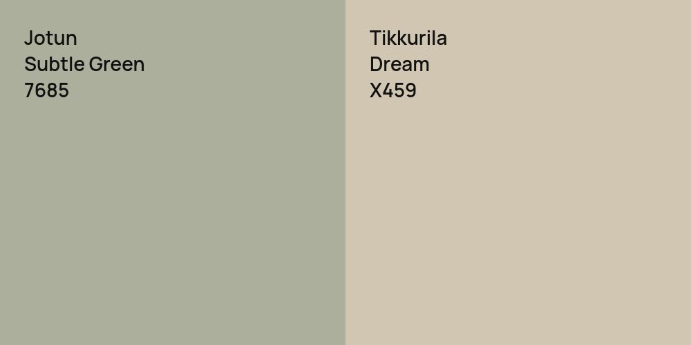 Jotun Subtle Green vs. Tikkurila Dream