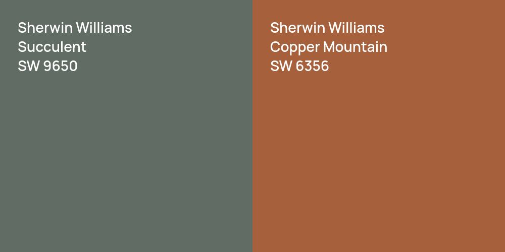 Sherwin Williams Succulent vs. Sherwin Williams Copper Mountain