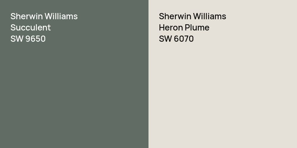 Sherwin Williams Succulent vs. Sherwin Williams Heron Plume