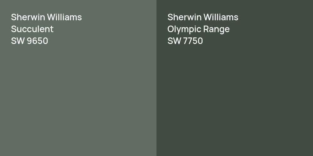 Sherwin Williams Succulent vs. Sherwin Williams Olympic Range