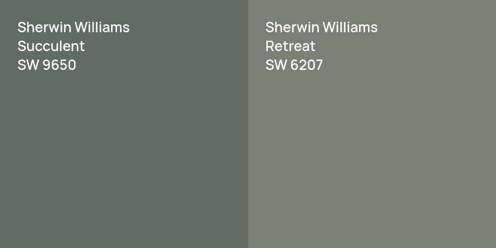 Sherwin Williams Succulent vs. Sherwin Williams Retreat