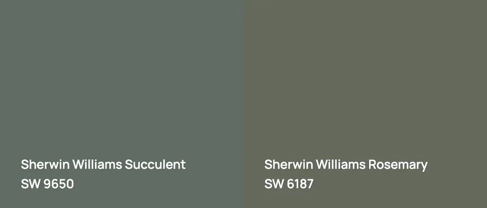 Sherwin Williams Succulent SW 9650 vs Sherwin Williams Rosemary SW 6187