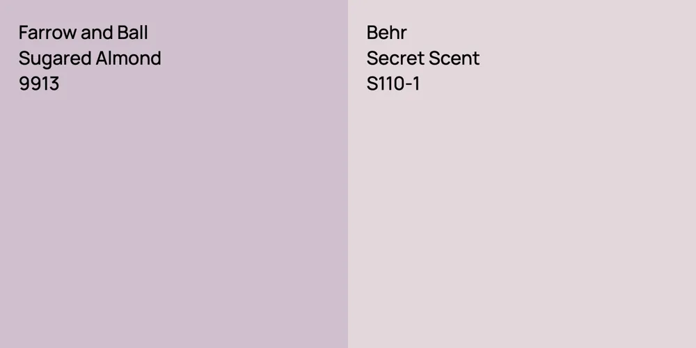 Farrow and Ball Sugared Almond vs. Behr Secret Scent