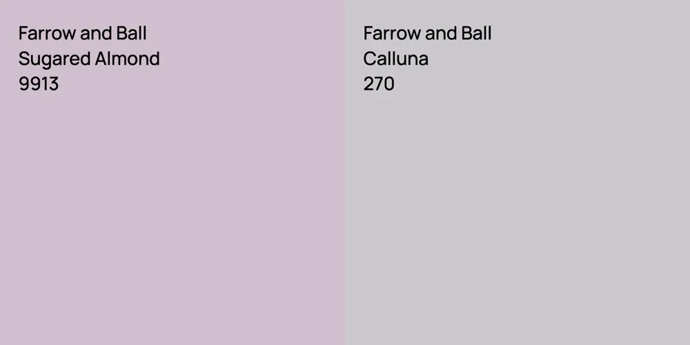 Farrow and Ball Sugared Almond vs. Farrow and Ball Calluna