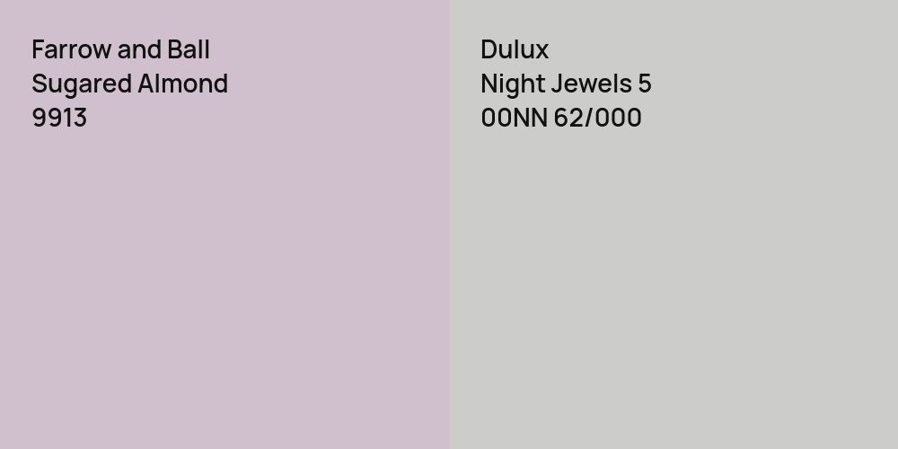 Farrow and Ball Sugared Almond vs. Dulux Night Jewels 5