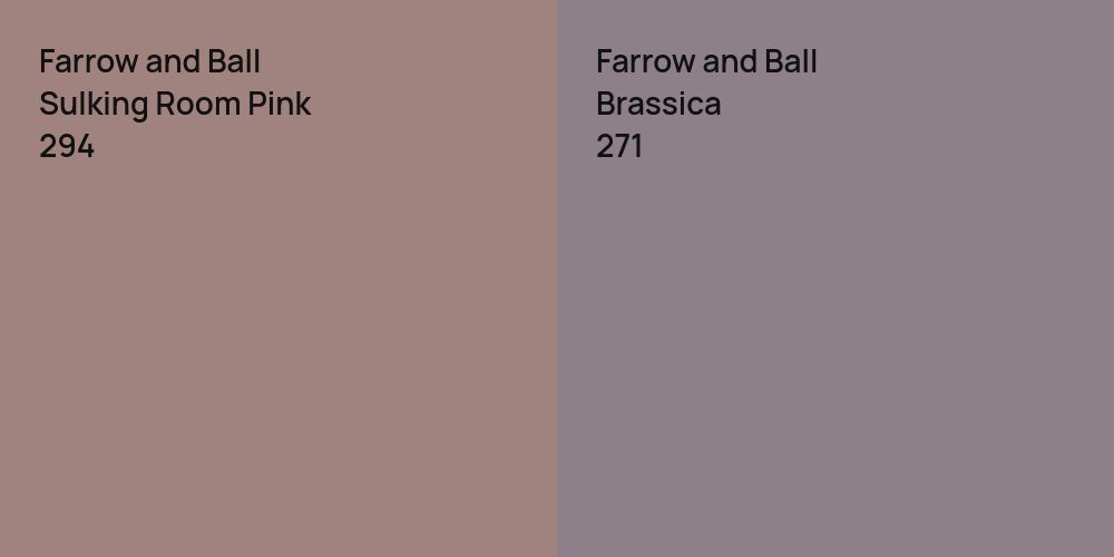 Farrow and Ball Sulking Room Pink vs. Farrow and Ball Brassica