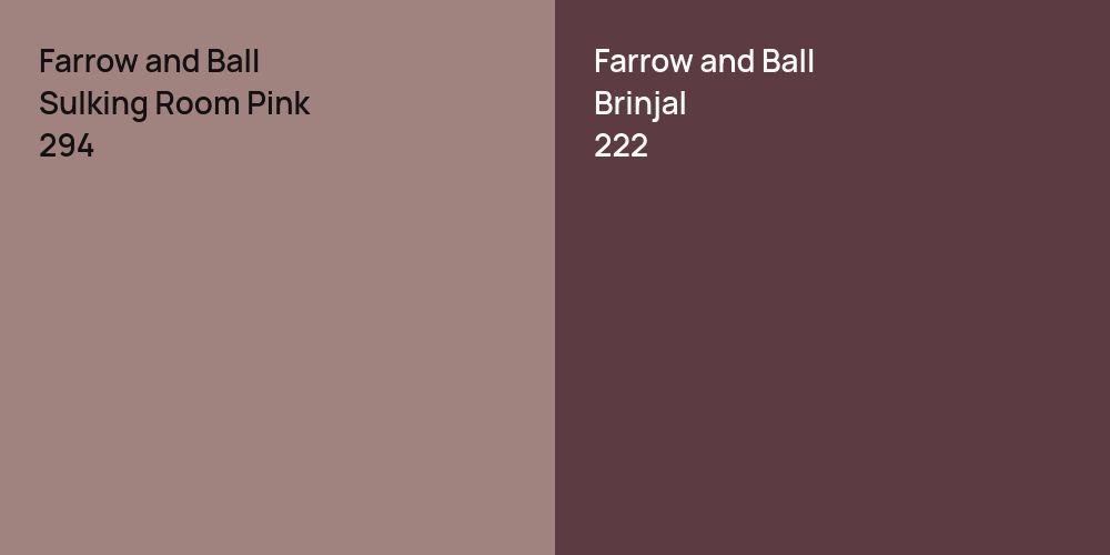 Farrow and Ball Sulking Room Pink vs. Farrow and Ball Brinjal