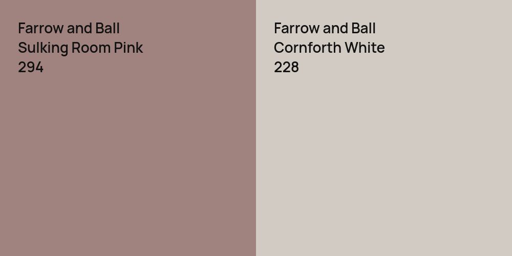 Farrow and Ball Sulking Room Pink vs. Farrow and Ball Cornforth White