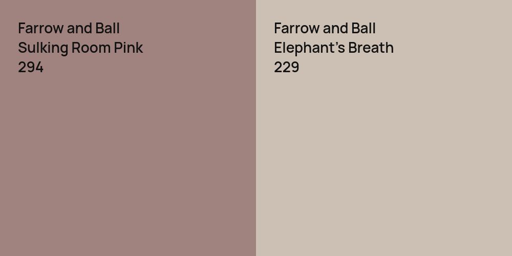 Farrow and Ball Sulking Room Pink vs. Farrow and Ball Elephant's Breath