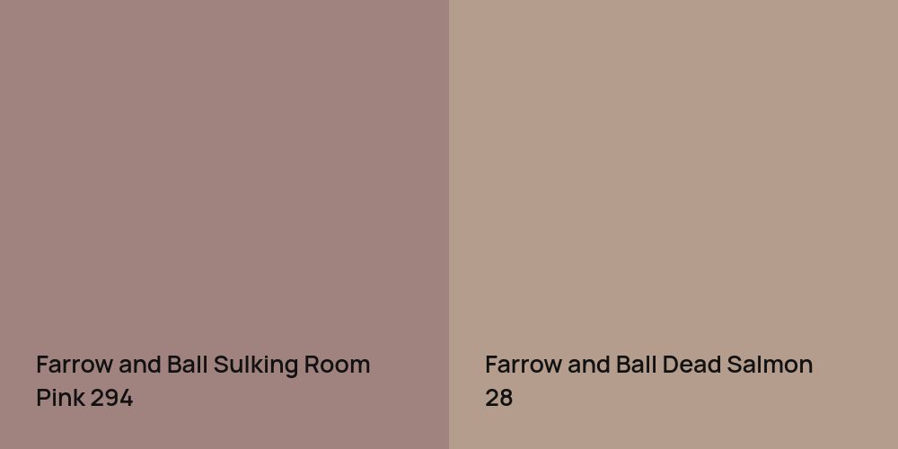 Farrow and Ball Sulking Room Pink vs. Farrow and Ball Dead Salmon