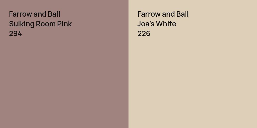 Farrow and Ball Sulking Room Pink vs. Farrow and Ball Joa's White