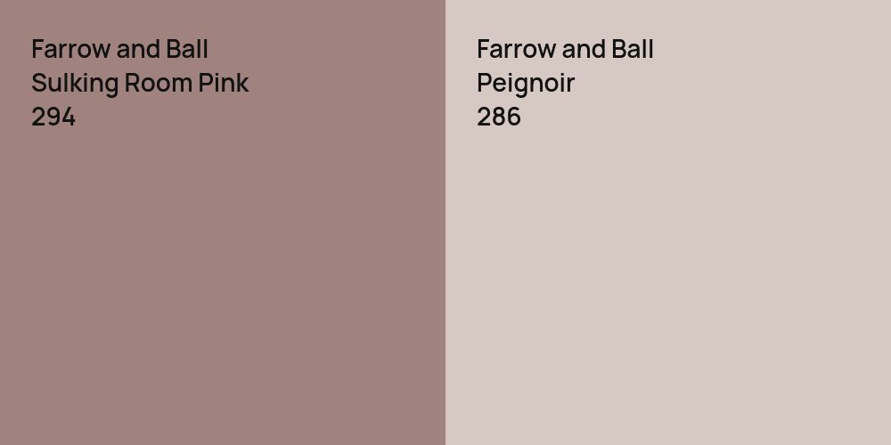 Farrow and Ball Sulking Room Pink vs. Farrow and Ball Peignoir