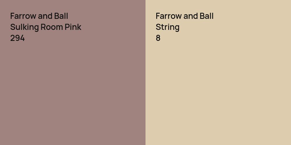 Farrow and Ball Sulking Room Pink vs. Farrow and Ball String