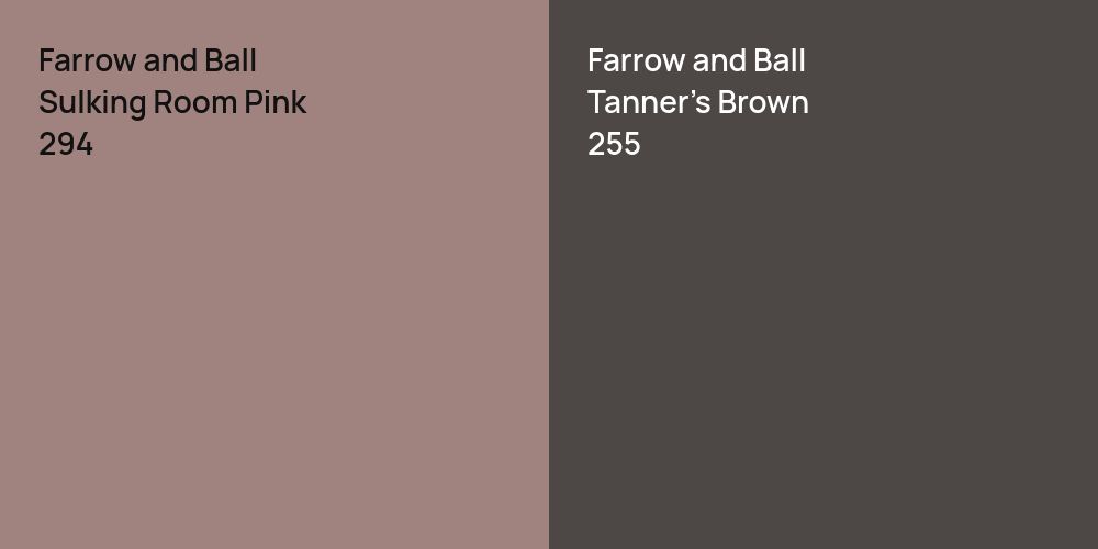 Farrow and Ball Sulking Room Pink vs. Farrow and Ball Tanner's Brown