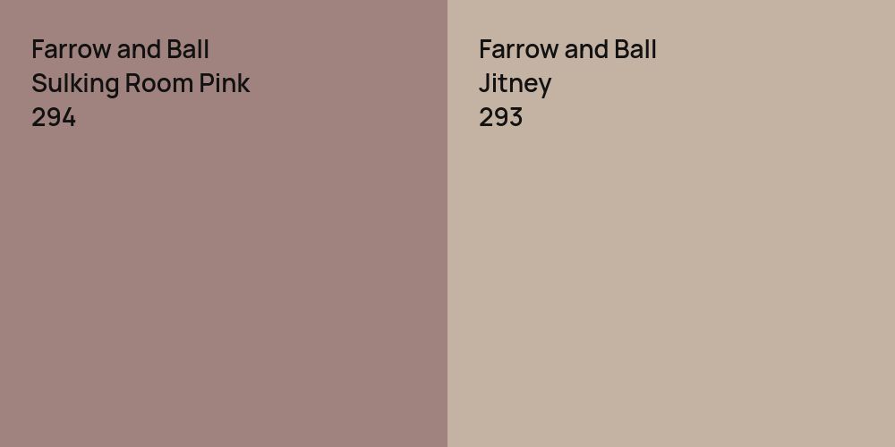 Farrow and Ball Sulking Room Pink vs. Farrow and Ball Jitney