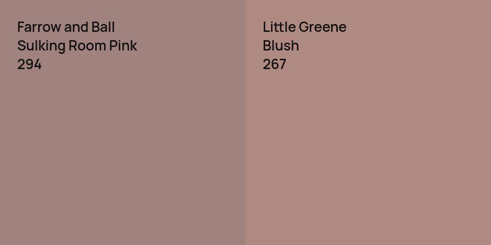 Farrow and Ball Sulking Room Pink vs. Little Greene Blush