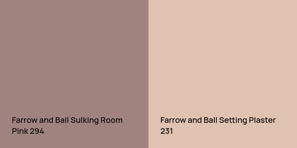 Farrow and Ball Sulking Room Pink vs. Farrow and Ball Setting Plaster