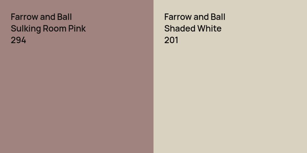 Farrow and Ball Sulking Room Pink vs. Farrow and Ball Shaded White