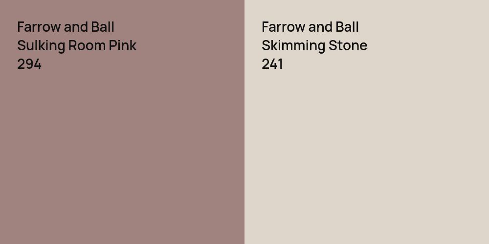 Farrow and Ball Sulking Room Pink vs. Farrow and Ball Skimming Stone