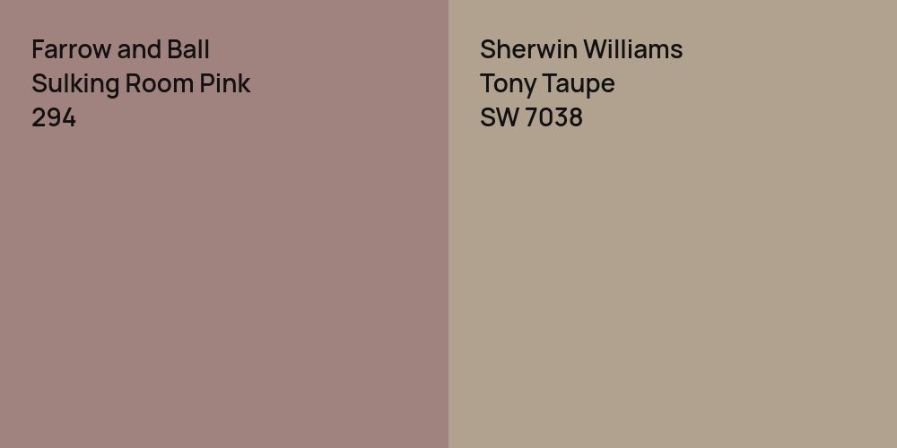 Farrow and Ball Sulking Room Pink vs. Sherwin Williams Tony Taupe