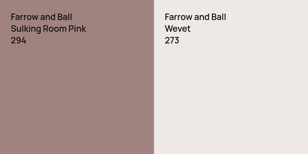 Farrow and Ball Sulking Room Pink vs. Farrow and Ball Wevet