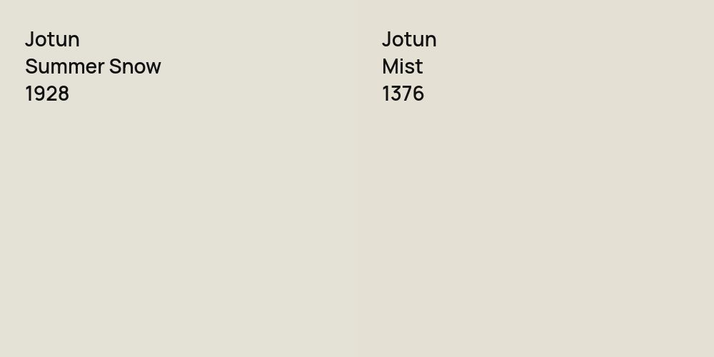 Jotun Summer Snow vs. Jotun Mist