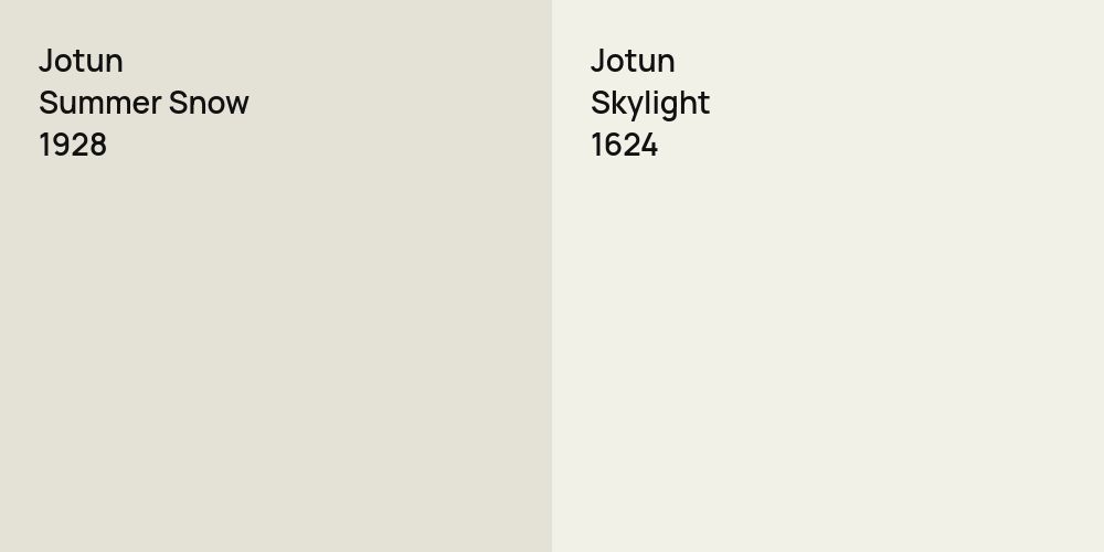 Jotun Summer Snow vs. Jotun Skylight