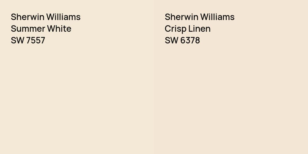 Sherwin Williams Summer White vs. Sherwin Williams Crisp Linen