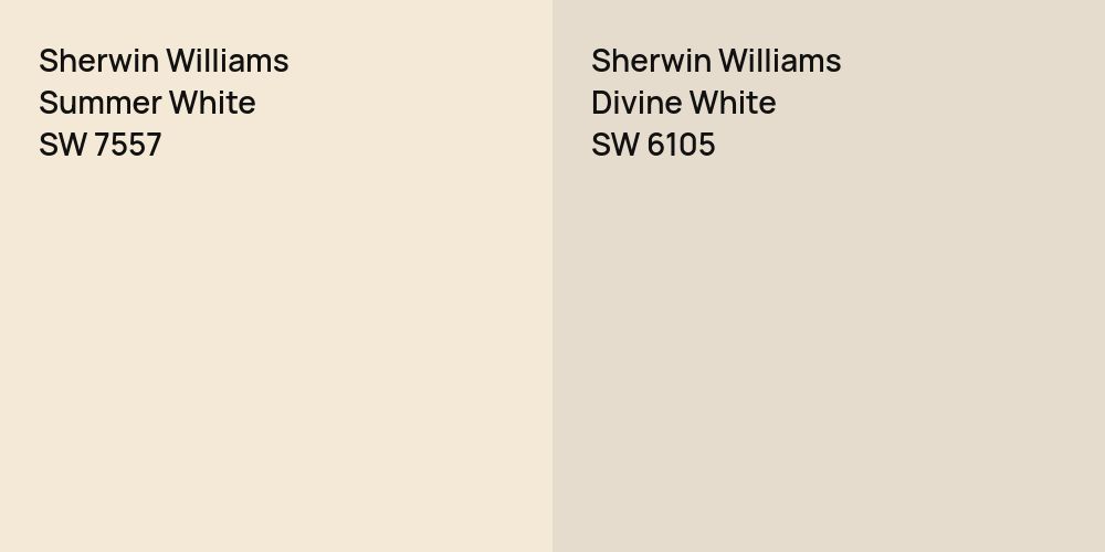 Sherwin Williams Summer White vs. Sherwin Williams Divine White