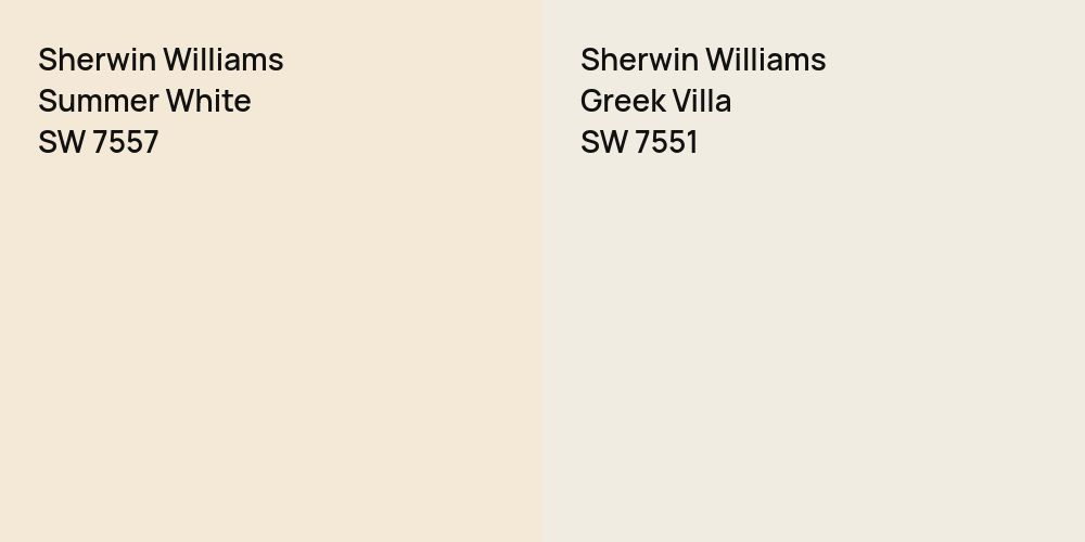 Sherwin Williams Summer White vs. Sherwin Williams Greek Villa