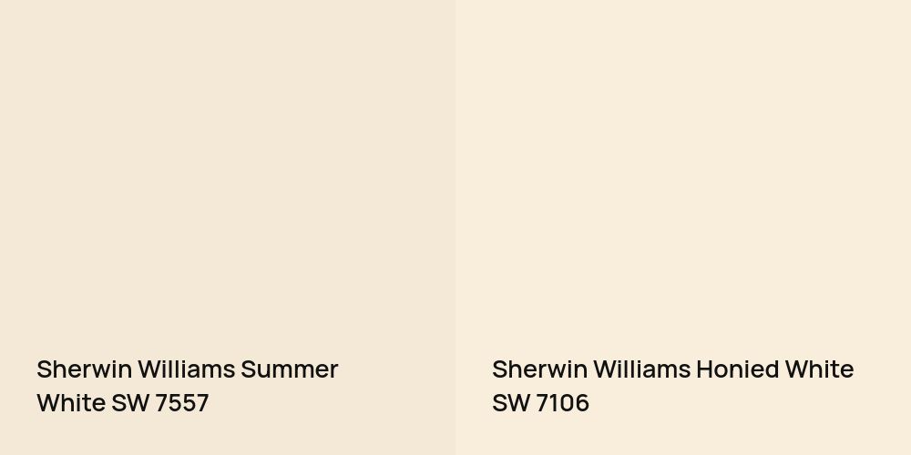 Sherwin Williams Summer White vs. Sherwin Williams Honied White