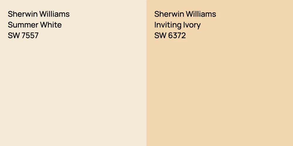 Sherwin Williams Summer White vs. Sherwin Williams Inviting Ivory