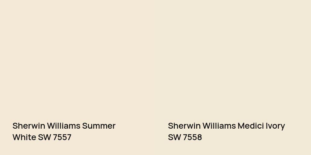 Sherwin Williams Summer White vs. Sherwin Williams Medici Ivory