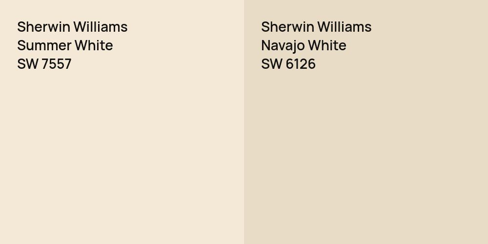 Sherwin Williams Summer White vs. Sherwin Williams Navajo White