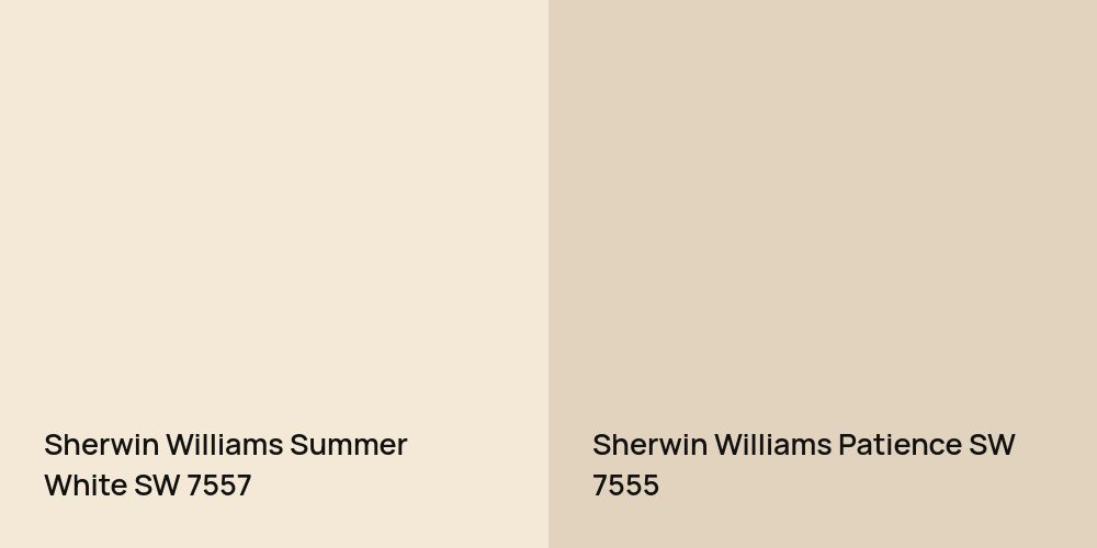 Sherwin Williams Summer White vs. Sherwin Williams Patience