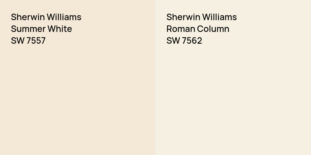 Sherwin Williams Summer White vs. Sherwin Williams Roman Column