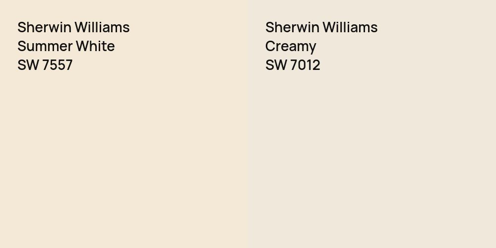 Sherwin Williams Summer White vs. Sherwin Williams Creamy