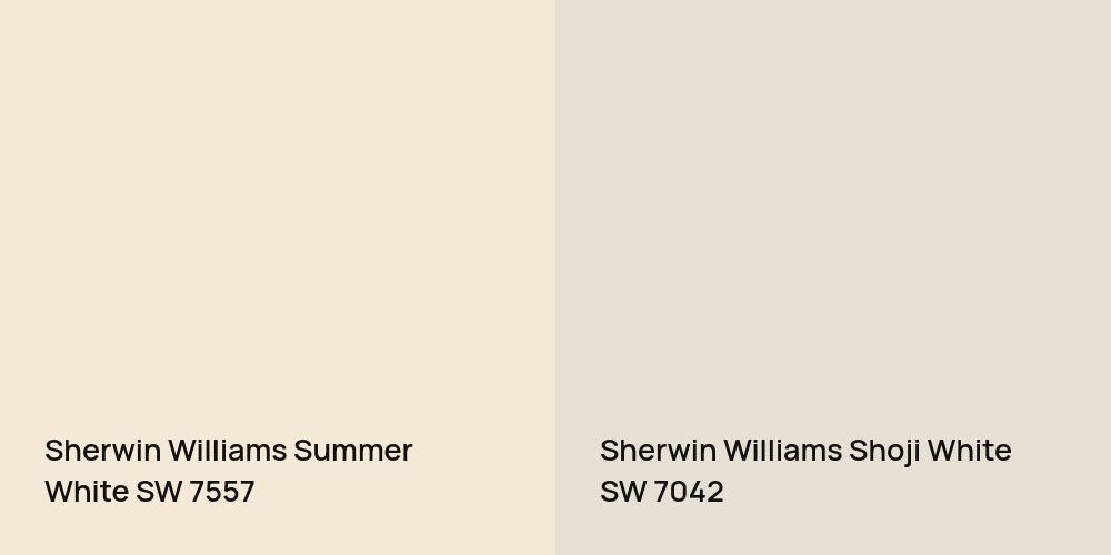 Sherwin Williams Summer White vs. Sherwin Williams Shoji White