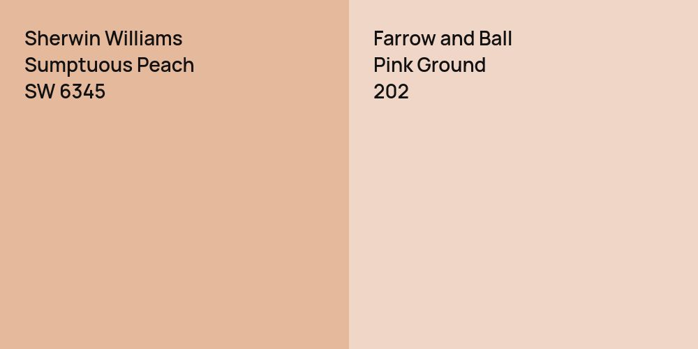 Sherwin Williams Sumptuous Peach vs. Farrow and Ball Pink Ground