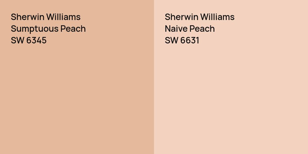 Sherwin Williams Sumptuous Peach vs. Sherwin Williams Naive Peach