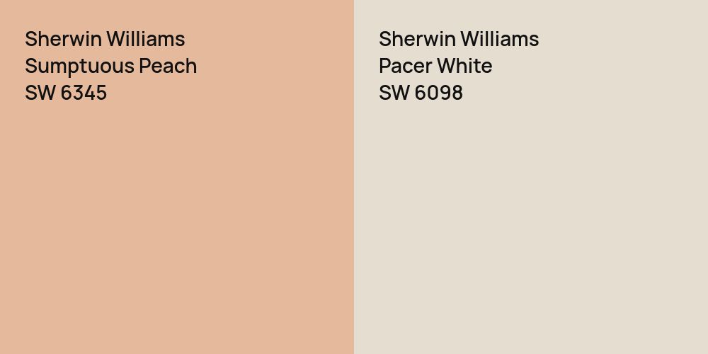 Sherwin Williams Sumptuous Peach vs. Sherwin Williams Pacer White