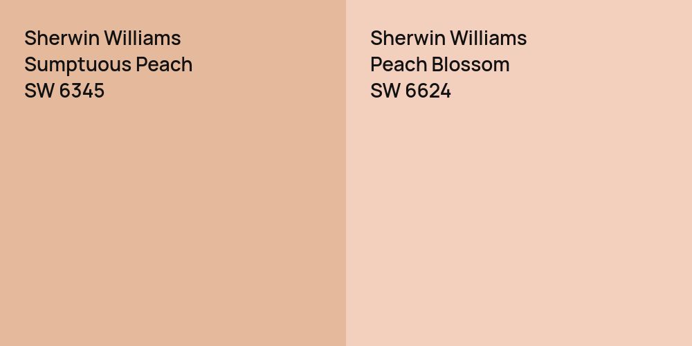 Sherwin Williams Sumptuous Peach vs. Sherwin Williams Peach Blossom