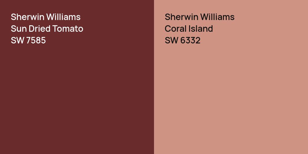 Sherwin Williams Sun Dried Tomato vs. Sherwin Williams Coral Island