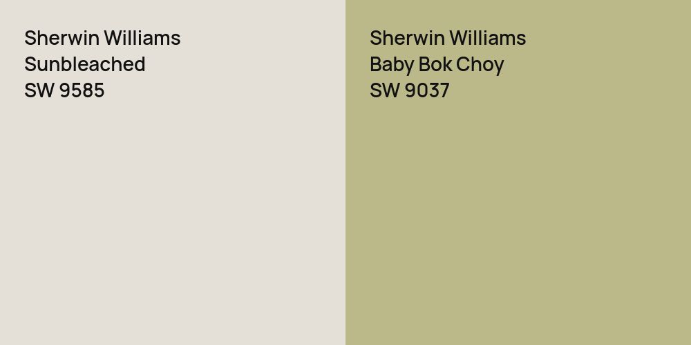 Sherwin Williams Sunbleached vs. Sherwin Williams Baby Bok Choy