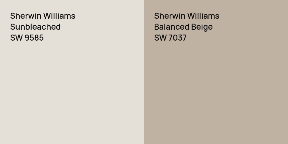 Sherwin Williams Sunbleached vs. Sherwin Williams Balanced Beige